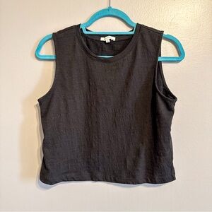 Z Supply Black Textured Slub Crop Tank Top Size Small